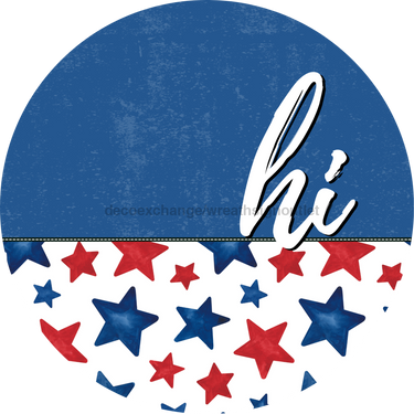 Patriotic Door Hanger Hi Dco - 01521 - Dh 18’ Round Wood